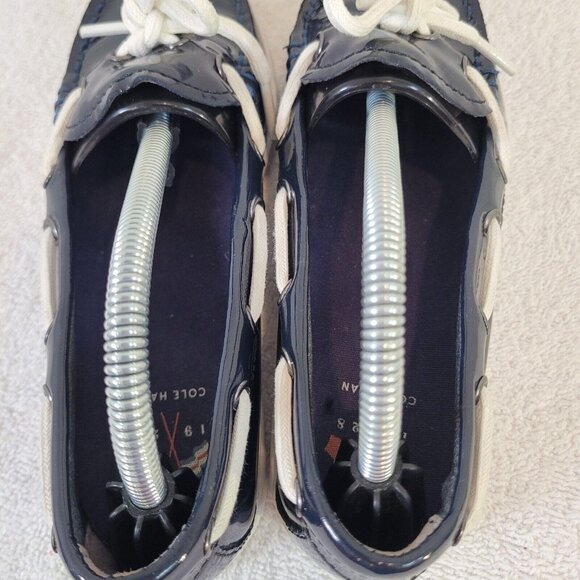 Cole Haan Boat Shoes Womens 6B Regatta Slip On W05747 Black Patent Leather - Picture 5 of 10